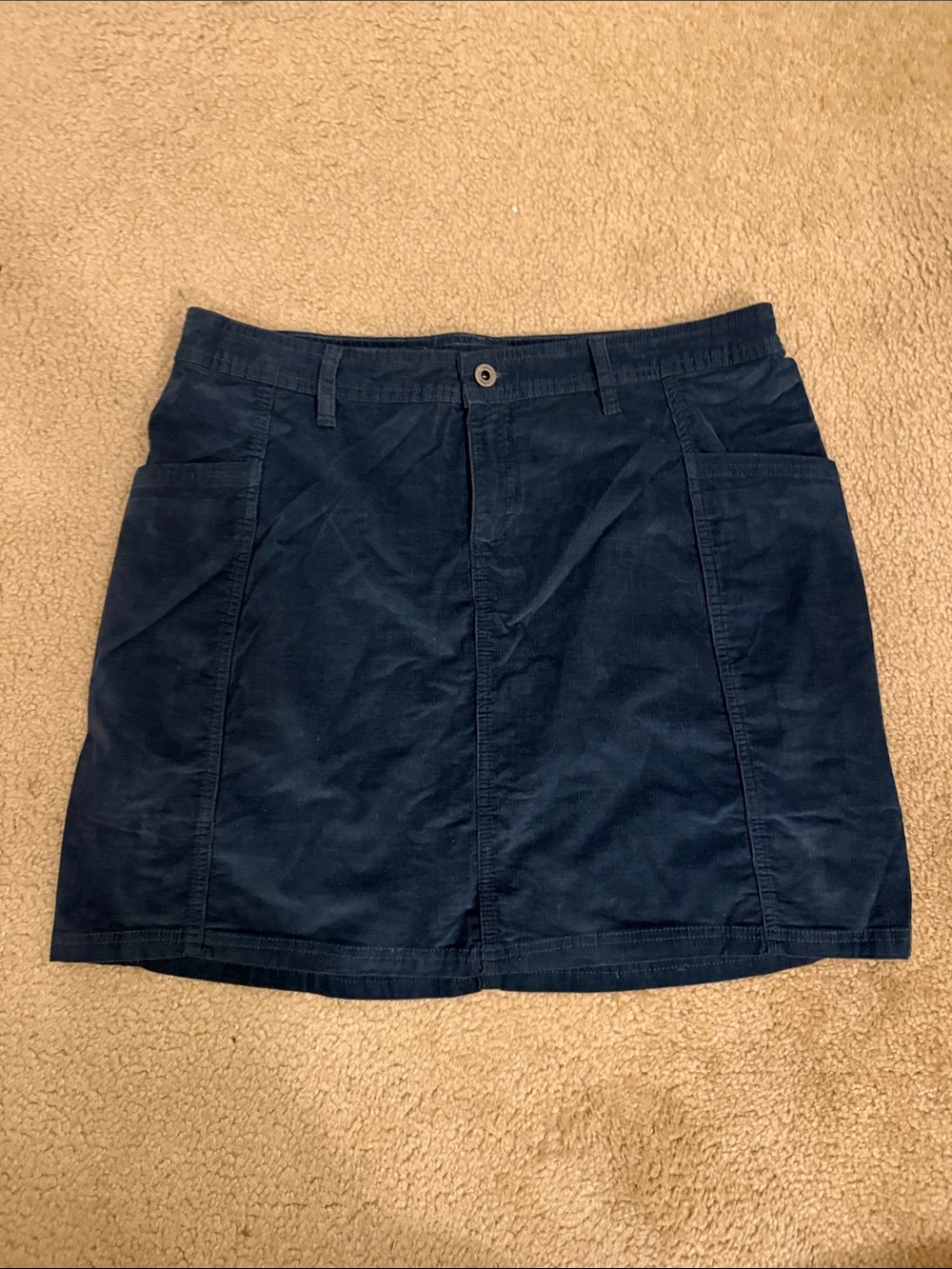 Kühl Navy Corduroy Mini Skirt with pockets